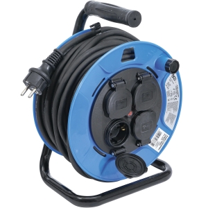 Cable Reel 25 m, 3 × 1.5 mm², 4 Sockets, IP44
