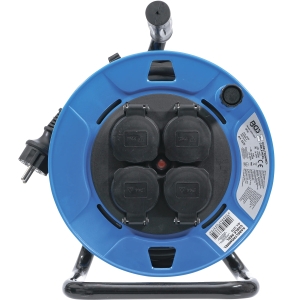 Cable Reel 25 m, 3 × 1.5 mm², 4 Sockets, IP44