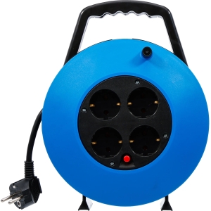Compact Cable Reel 10 m, 3 × 1.5 mm², 4 Sockets, IP20