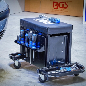Workshop Rolling Seat with 3 Drawers