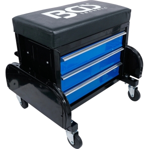 Workshop Rolling Seat with 3 Drawers