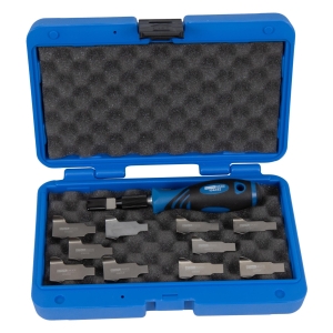 Special Wing Scraper Blade Set, 11 pcs, 12 / 19 mm, with Handle and Case