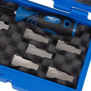 Special Wing Scraper Blade Set, 11 pcs, 12 / 19 mm, with Handle and Case