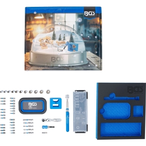 Tool Advent Calendar with 1/4" Gear Lock Sockets, Bits and Flex-Head Ratchet