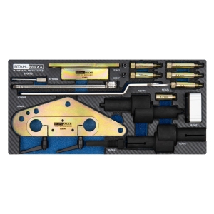 Set scule distribuție curea și reglaj arbore cu came pentru VAG 1.0–1.6 TSI TFSI cu inclinometru digital