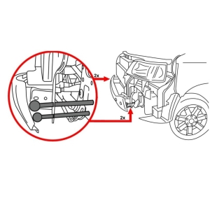 Set bolțuri ghidare pentru panou frontal | Pentru VW T5 poziție service
