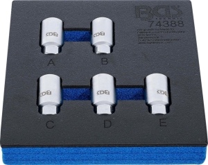 Set chei antifurt roți pentru Tesla Model 3, S și X – 5 bucăți cu inserție 1/6 pentru cărucior atelier