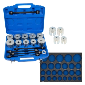 Set scule rulmenți 116 piese pentru bucșe, rulmenți compacți și standard cu sistem hidraulic și cărucior service
